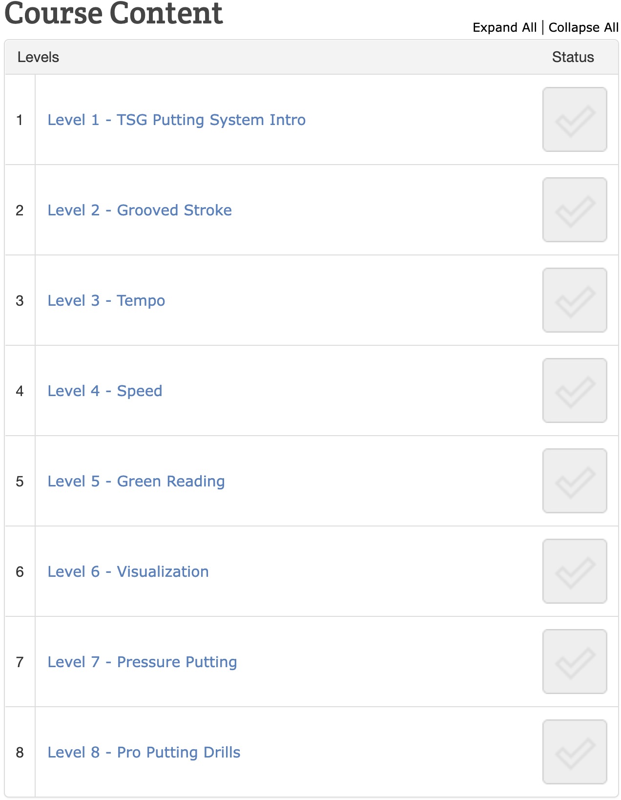 Putting System course